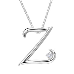 Love Letters 18ct White Gold 0.10ct Diamond Initial Z Necklace