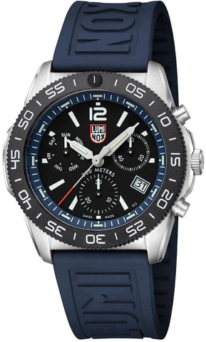 Luminox Sea Pacific Diver Chronograph 3140 Black Blue Watch XS.3143 - detail view
