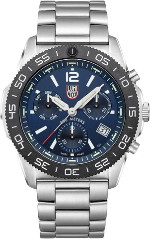 Luminox Watch Pacific Diver Chronograph 3140 Black Blue Bracelet XS.3144