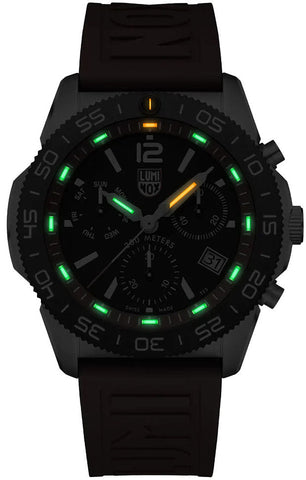 Luminox Sea Pacific Diver Chronograph 3140 Black Red Watch XS.3155 - detail view