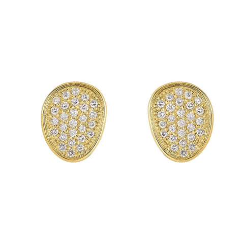 Marco Bicego Lunaria Alta 18ct Yellow Gold 1.06ct Diamond Stud Earrings, OB1417 B