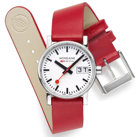 Mondaine Evo2 30mm Grape Leather Watch