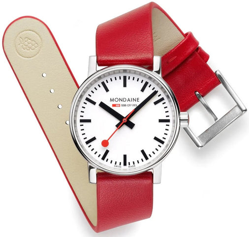 Mondaine Evo2 35 mm Grape Leather Watch