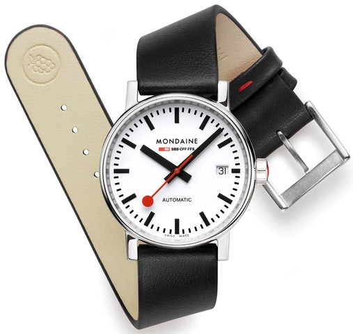 Mondaine Evo2 35mm Grape Leather Watch