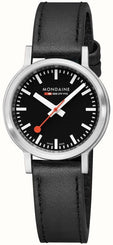 Mondaine Watch SBB Stop2Go Black Grape Leather MST.34020.LBV.SET