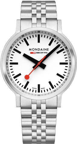 Mondaine SBB Stop2Go BackLight White Watch