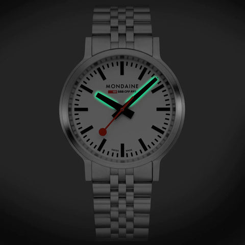Mondaine SBB Stop2Go BackLight White Watch
