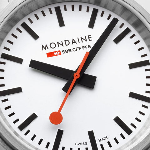 Mondaine SBB Stop2Go BackLight White Watch
