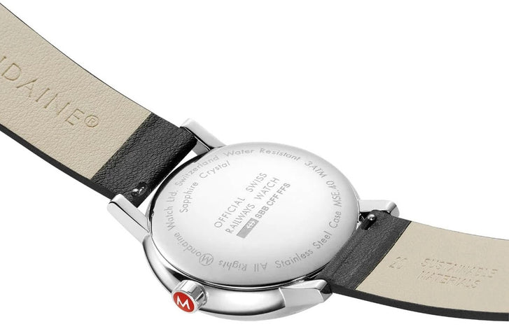 Mondaine Evo2 40mm Black Vegan Grape Leather Watch