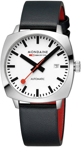 Mondaine Cushion Automatic White Watch MSL.3961B.LBV