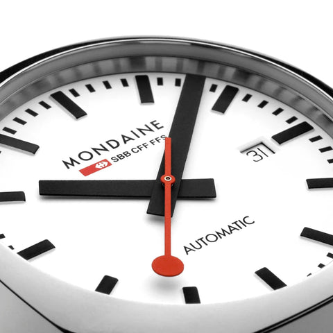 Mondaine Cushion Automatic White Bracelet Watch