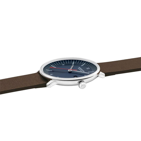 Mondaine Doppio 41mm Brown Vegan Grape Leather Watch