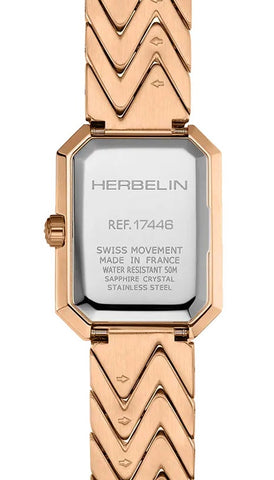 Herbelin Octogone Rose Gold PVD Watch