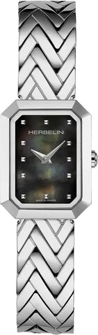Herbelin Watch Octogone Rectangle Black MOP 17446B49