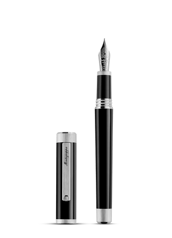 Montegrappa Zero Fountain Pen Palladium IP Gold 14K Nib Medium