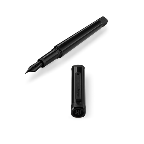 Montegrappa Quattro Fountain Pen, IP Ultra Black Gold 14K Nib Medium
