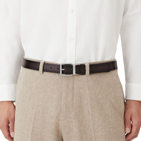 Montblanc 30mm Pin Buckle Vintage Palladium Leather Belt Brown D