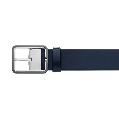 Montblanc 35mm Reversible Leather Belt Blue/Grey D