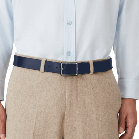Montblanc 35mm Reversible Leather Belt Blue/Grey D