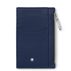 Montblanc Meisterstuck Card Holder 8cc with Zippered Pocket Inky Blue 131698