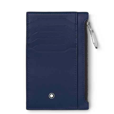 Montblanc Meisterstuck Card Holder 8cc with Zippered Pocket Inky Blue 131698
