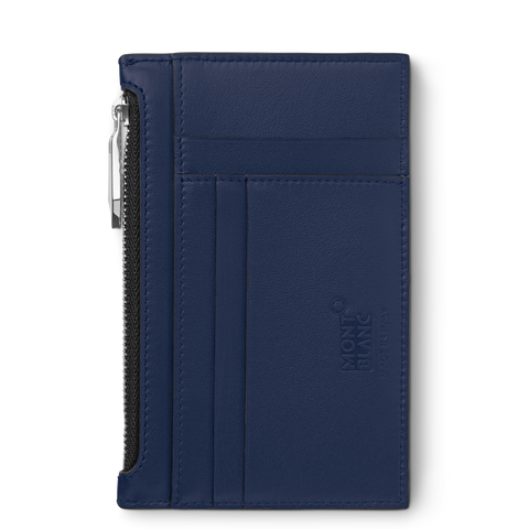 Montblanc Meisterstuck Card Holder 8cc with Zippered Pocket Inky Blue