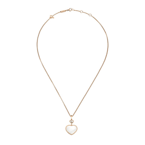 Chopard Happy Hearts 18ct Rose Gold 0.05ct Diamond Mother of Pearl Pendant