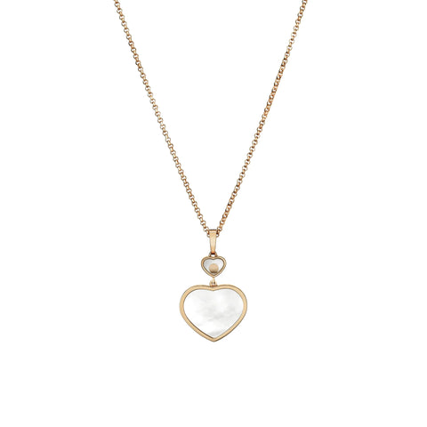 Chopard Happy Hearts 18ct Rose Gold 0.05ct Diamond Mother of Pearl Pendant