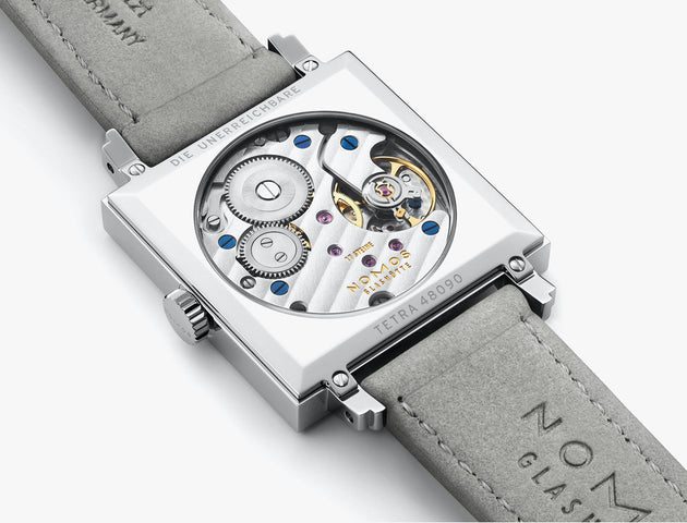 Nomos Glashutte Tetra Silvercut Sapphire Crystal Watch