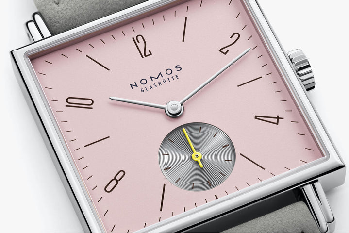 Nomos Glashutte Tetra Rose Sapphire Crystal Watch