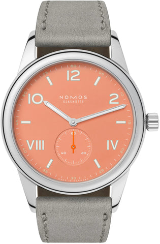 Nomos Glashutte Club Campus 38 Cream Coral Sapphire Crystal Watch 725.GB