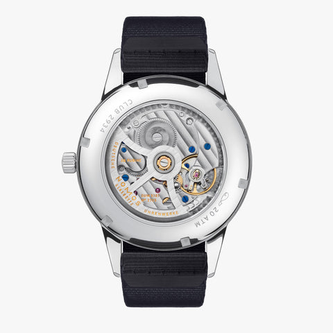 Nomos Glashutte Club Automat Datum Atlantik Sapphire Crystal Watch