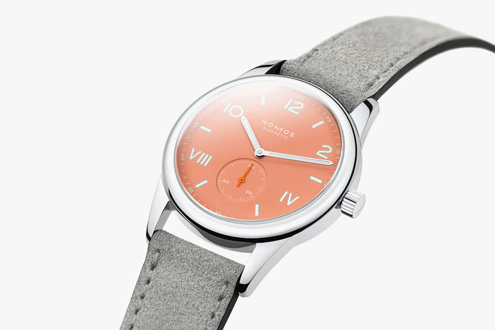 Nomos Glashutte Club Campus 38 Cream Coral Steel Back Watch