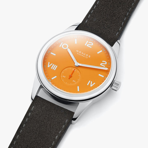 Nomos Glashutte Club Campus 38 Future Orange Steel Back Watch