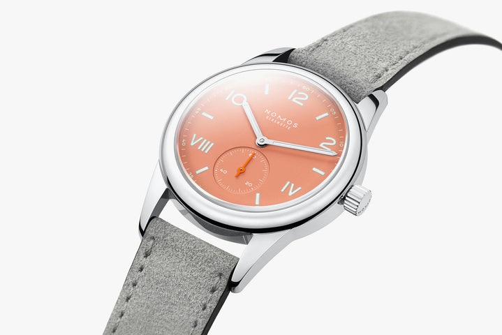 Nomos Glashutte Club Campus Cream Coral Steel Back Watch