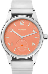Nomos Glashutte Club Campus Cream Coral Sapphire Crystal Watch 714.GB SPORT BRACELET.