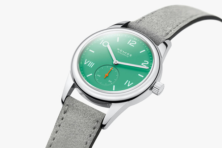 Nomos Glashutte Club Campus Electric Green Sapphire Crystal Watch