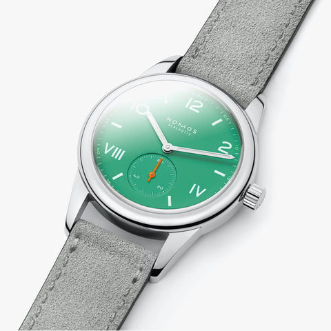 Nomos Glashutte Club Campus Electric Green Sapphire Crystal Watch