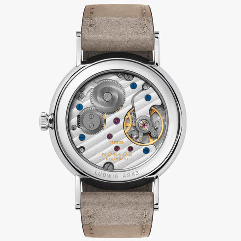 Nomos Glashutte Ludwig 33 Champagne Sapphire Crystal Watch