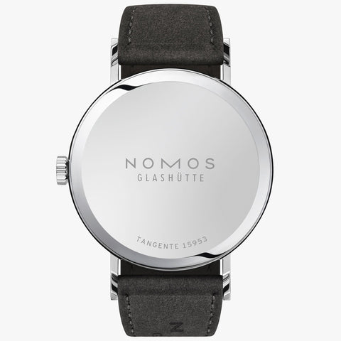 Nomos Glashutte Tangente 38 Midnight Blue Steel Back Watch