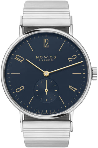 Nomos Glashutte Tangente Midnight Blue Steel Back Watch 132 BRACELET