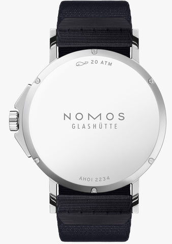 Nomos Glashutte Ahoi Neomatik 38 Date Steel Back Watch