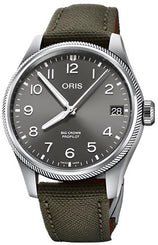Oris Big Crown ProPilot Big Date Watch with grey dial, synthetic strap, steel case