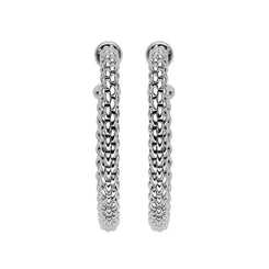 Fope Essentials 18ct White Gold Medium Hoop Earrings OR02