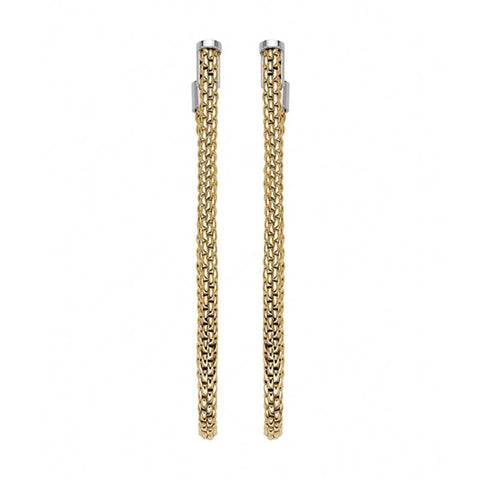 Fope Flexit Essentials 18ct Yellow Gold Long Mesh Chain Earrings OR05