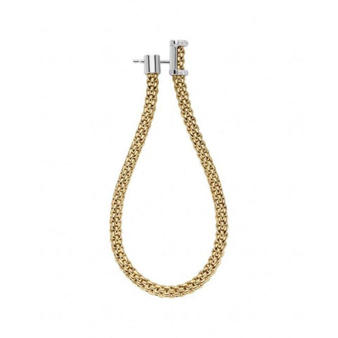 Fope Flexit Essentials 18ct Yellow Gold Diamond Long Mesh Chain Earrings OR05/BBR