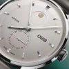 Oris Artelier Complication 39.50mm Watch with white dial, leather strap, steel case