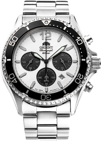 Orient Mako Solar Chronograph White Watch RA-TX0203S10B