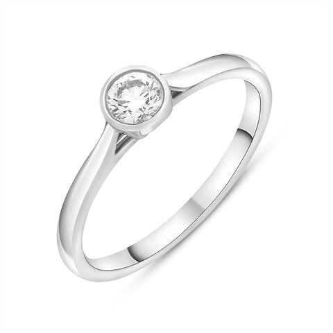 Platinum 0.27ct Diamond Wed Fit Solitaire Ring FEU-2827