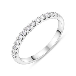Platinum 0.34ct Diamond Half Eternity Ring FEU-2793